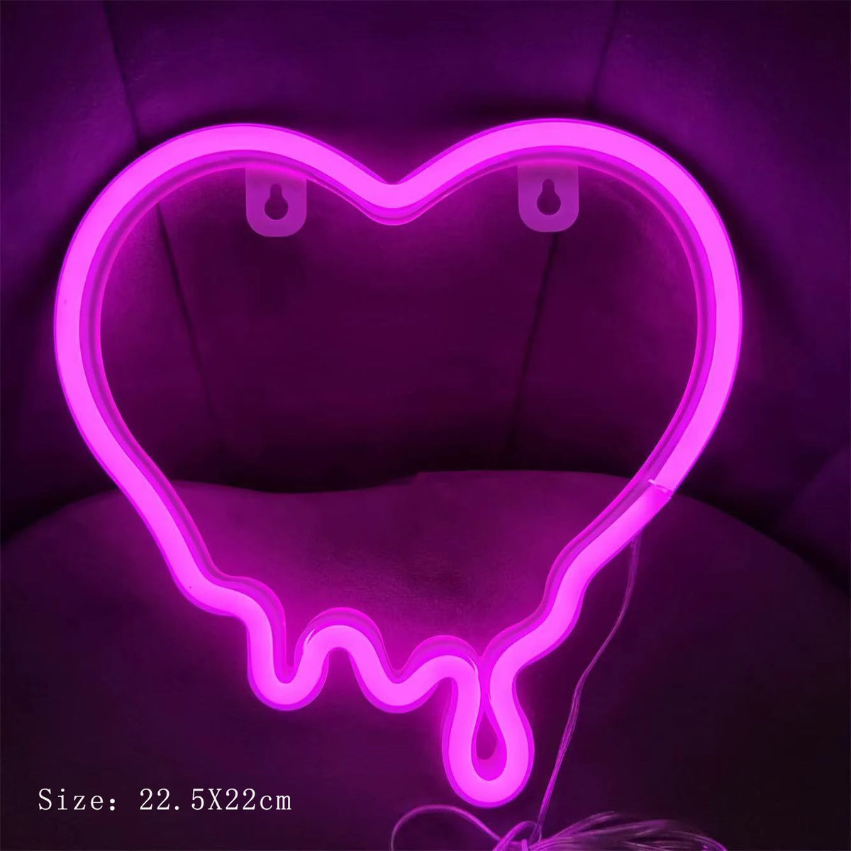 néon cœur forme lèvres motif langue rose rouge moderne lumineux décoration chambre salon fête
