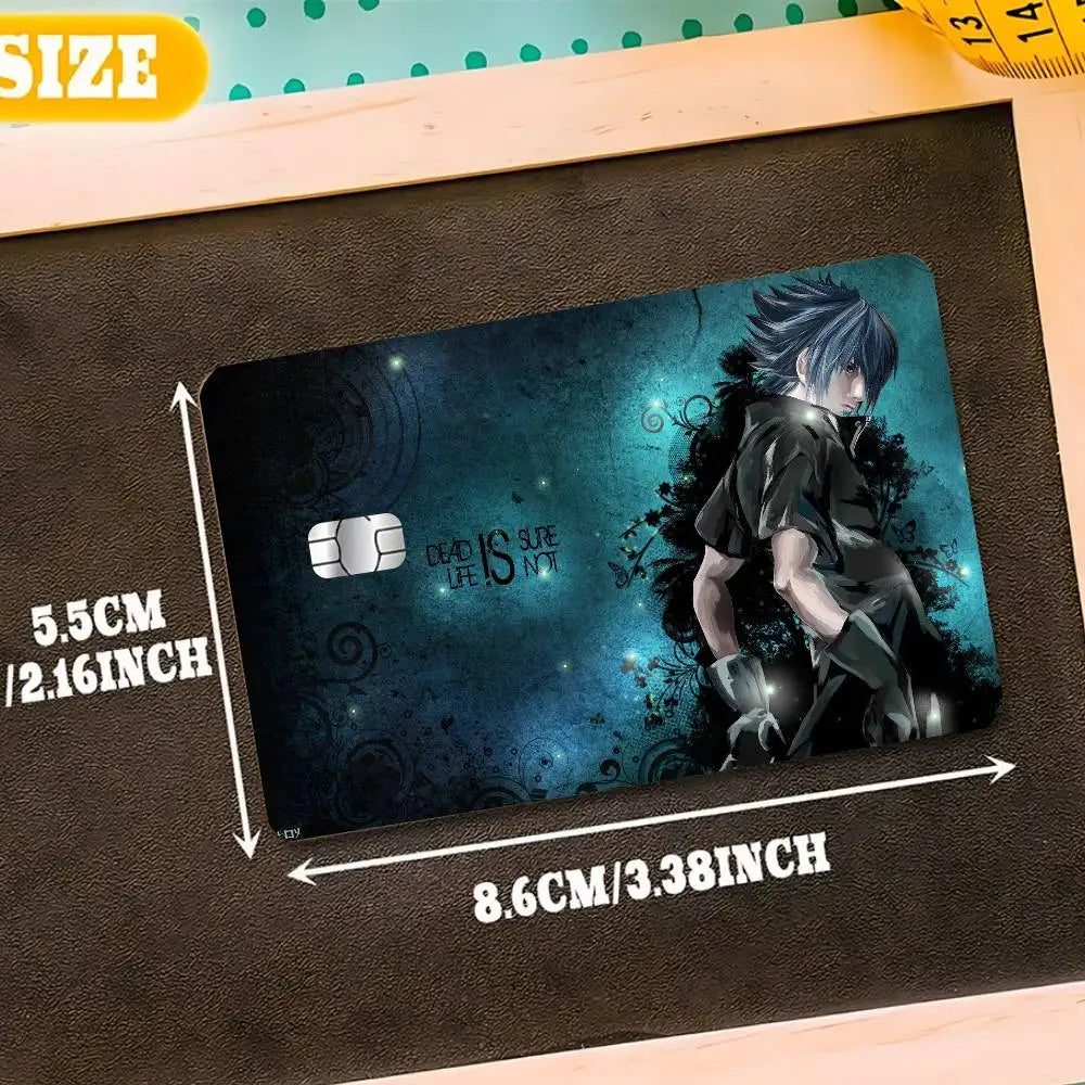 autocollants carte bancaire final fantasy moderne bleu vert waterproof réutilisable set stickers papier