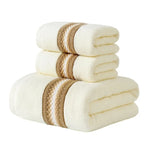 serviettes bain coton absorbantes blanches rayées 34x74cm 70x140cm machine lavables pâques classiques