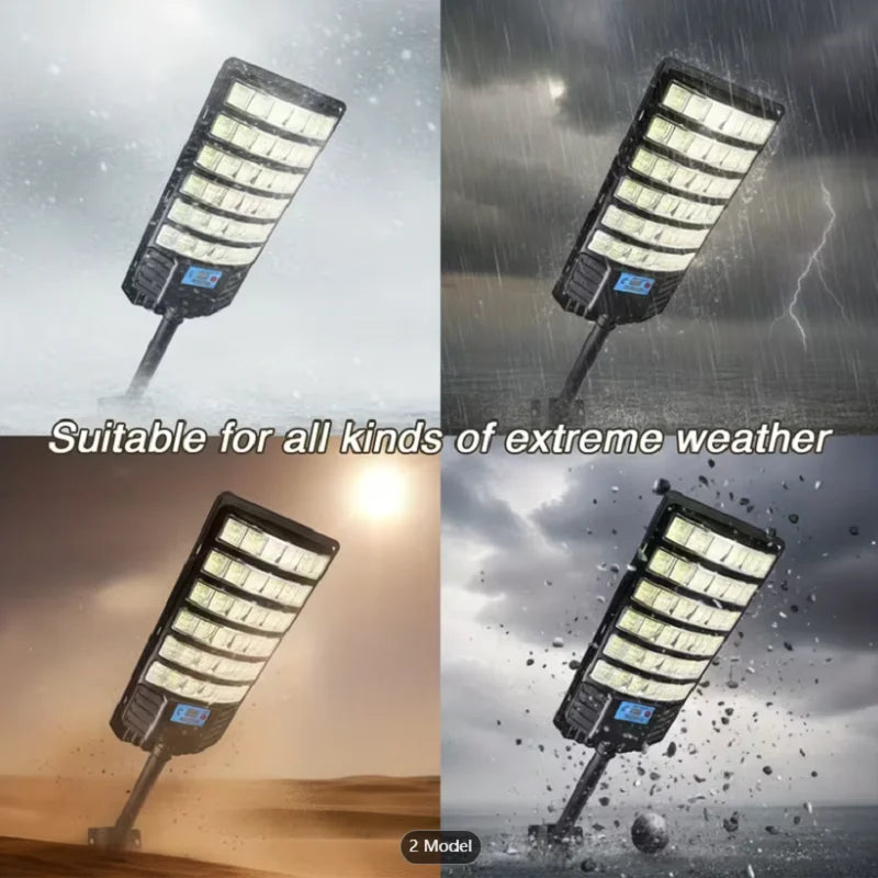 lampe rue led moderne capteur mouvement solaire recharge indicateur lumière