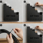 organisateur zip ties noir industriel mural escalier utilitaire fixations textiles rangement outils garage atelier