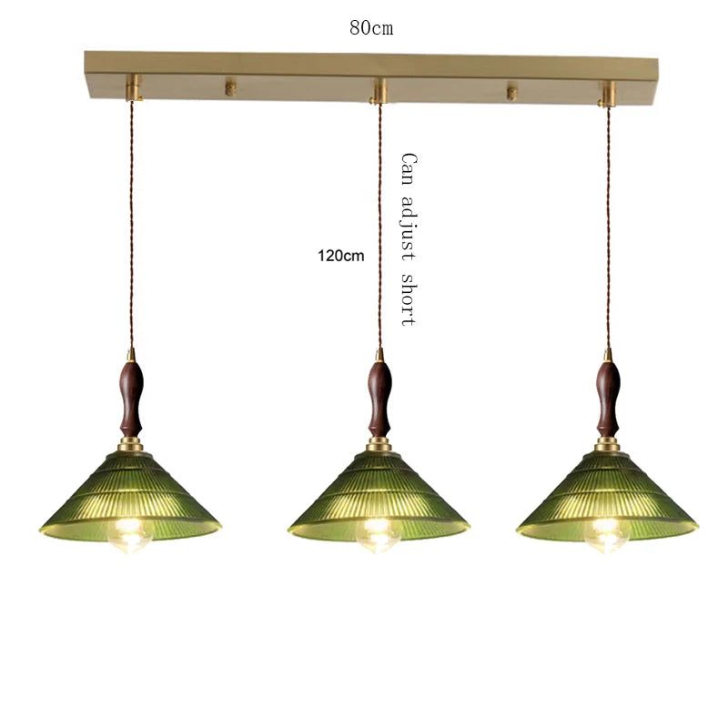 Suspension lumineuse vert rayées ampoule chaîne corde vintage rétro blanc doré