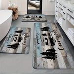 tapis sol imperméable antidérapant polyester flanelle bleu clair gris naturel camping rustique happy camper