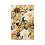 tableau abstrait impressionniste fleurs tournesols roses toile murale moderne sans cadre vertical huile