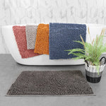 tapis bain polyester antidérapant gris vert bleu moderne bouclé 40x60cm cuisine salle bain prière