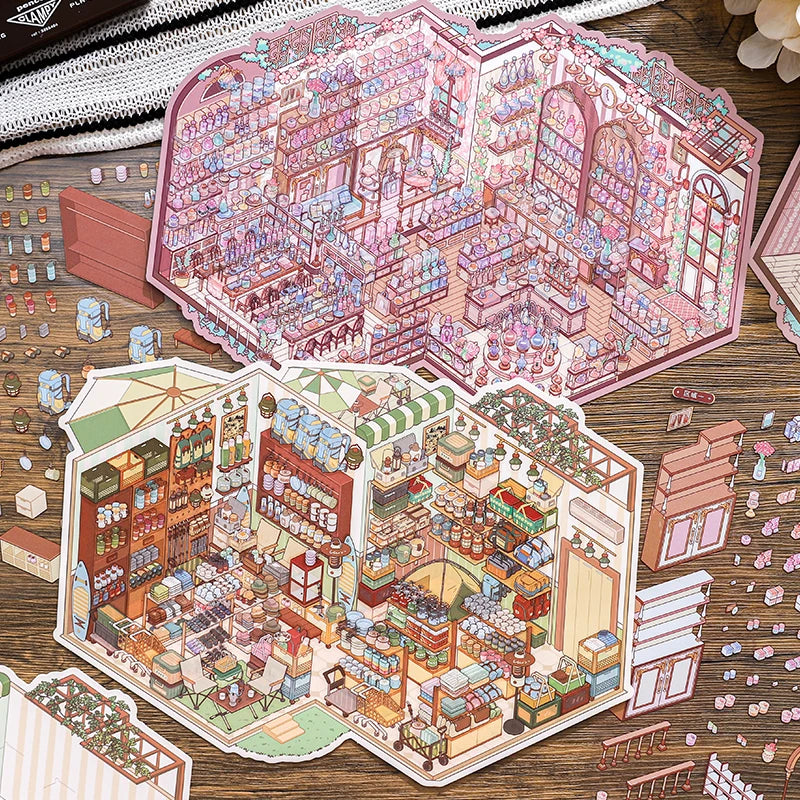 puzzle multicolore illustration magasin détaillée adhésif pièces puzzle boîte puzzle pince puzzle enfants jouet