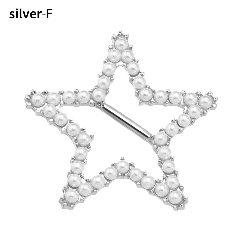 clips serviette or argent strass décoratifs élégants carré rond cœur étoile diverse formes