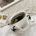 sac bandoulière femme toile imprimé chat blanc moderne décontracté polyvalent