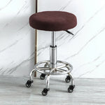 housse coussin tabouret rond velours beige moderne fixation protection siège fauteuil salon