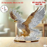 décoration sculpture aigle transparent doré moderne brillance effet métallique base plate