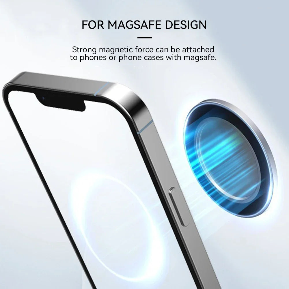 support téléphone bleu blanc noir aimant moderne pratique rond translucent