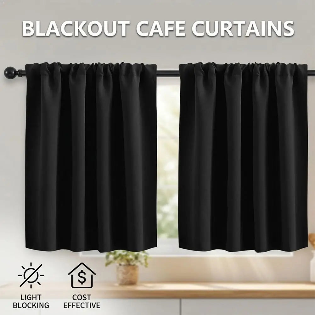 rideau blackout uni plissé moderne noir gris cuisine chambre volet tissu opaqué tringle