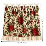 tablier cuisine noël motifs sapins étoiles boules poinsettia vintage opacité rubans fixations festive rustic