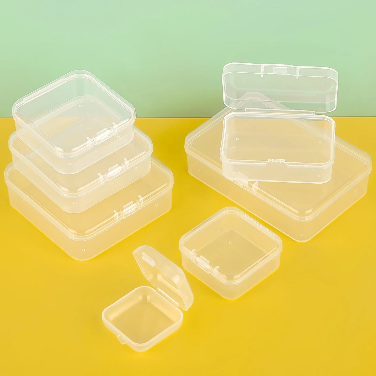 boîtes rangement transparentes plastique bijoux pince linge fils couture fraises plastique modernes pratiques