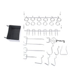 kit rangement mural perforé noir blanc moderne bacs crochets suspendus pince