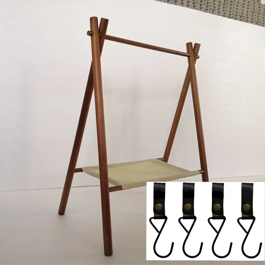 étagère multifonctionnelle bois moderne porte utensils clips métalliques planche découper camping