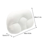 coussin cervical mousse lente bleu blanc gris texture douce ergonomique