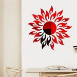 miroir mural moderne argent doré noir feuilles stylisées adhésif décoration maison abstrait set multiple