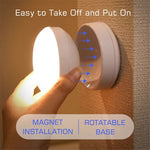 veilleuse nuit lampe led rechargeable aimant magnétique rotation 360 blanc moderne sensor motion detection