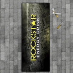 tapis noir jaune rockstar energy pro series antidérapant polyester moderne salon chambre sol maison