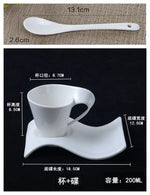 tasse blanc porcelaine moderne respectueux environnement 130ml 200ml 300ml 90ml cuillère dorée gâteau