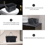 seau compartiments gris moderne utilitaire toilette rangement salle bain plastique portatif