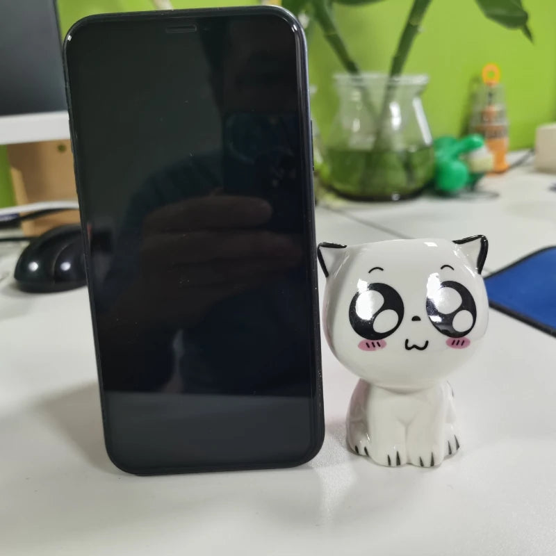 vase céramique glacé cartoon chat sourire plante décoration diy blanc erotique