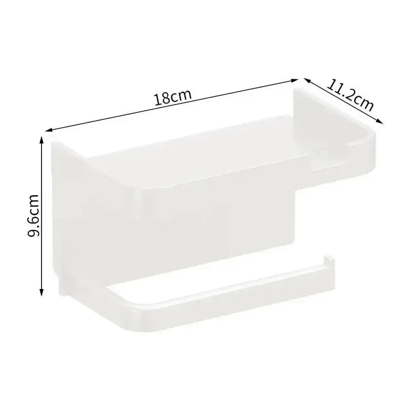 porte papier toilette noir mural adhésif etagère smartphone parfum huiles essentielles mouchoirs minimaliste