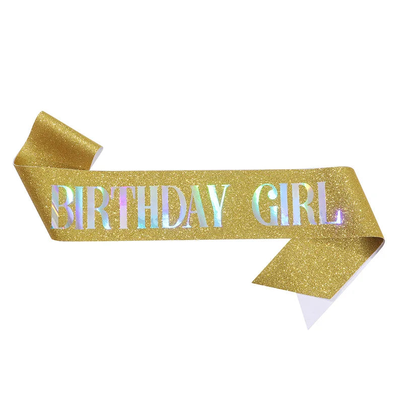 ruban pailleté festif anniversaire fille femme blanc rose bleu vert doré holographique