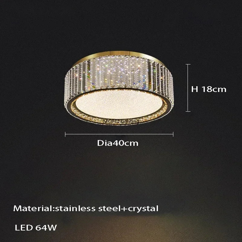 plafonnier moderne doré cristal strass brillant led 4200k 3000k 6000kversible