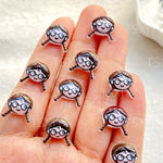 autocollants ongles dessins animés visages expressions cartoon blanc noir rose gris doré adhésif nail