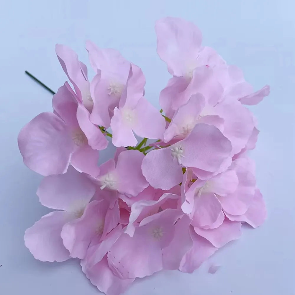 branche hortensia artificielle soie fleurs roses bleu clair décoration mariage intérieur bouquet fleurs artificielles