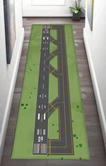 tapis moderne avions route fleurs vert gris blanc chambre décoration extérieur