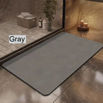 tapis sol gris moderne absorbant rapide salle bain mat uni doux 50x80cm