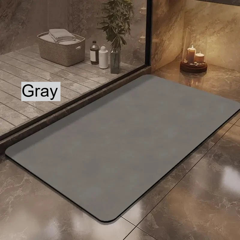 tapis sol gris moderne absorbant rapide salle bain mat uni doux 50x80cm