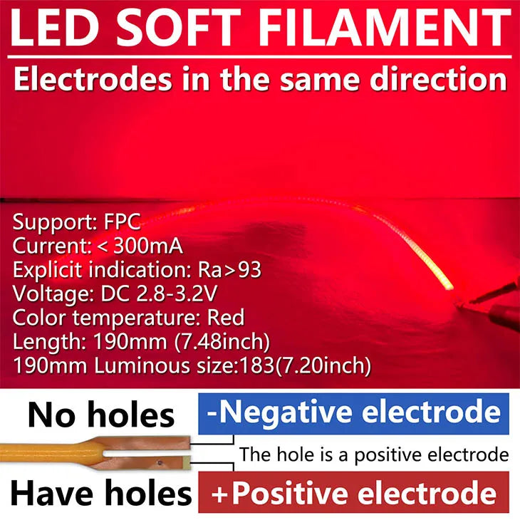 filament led souple 190mm rouge vert bleu rose technologie bricolage diy đèn led