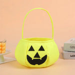 sac main halloween vison sac bonbons fantaisie visage citrouille noir uni