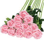 bouquet roses artificielles blanc rouge feuilles vertes classique decoration maison anniversaire saint valentinintérieur