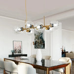 Suspension lumineuse or noir sphères transparentes moderne ampoules led