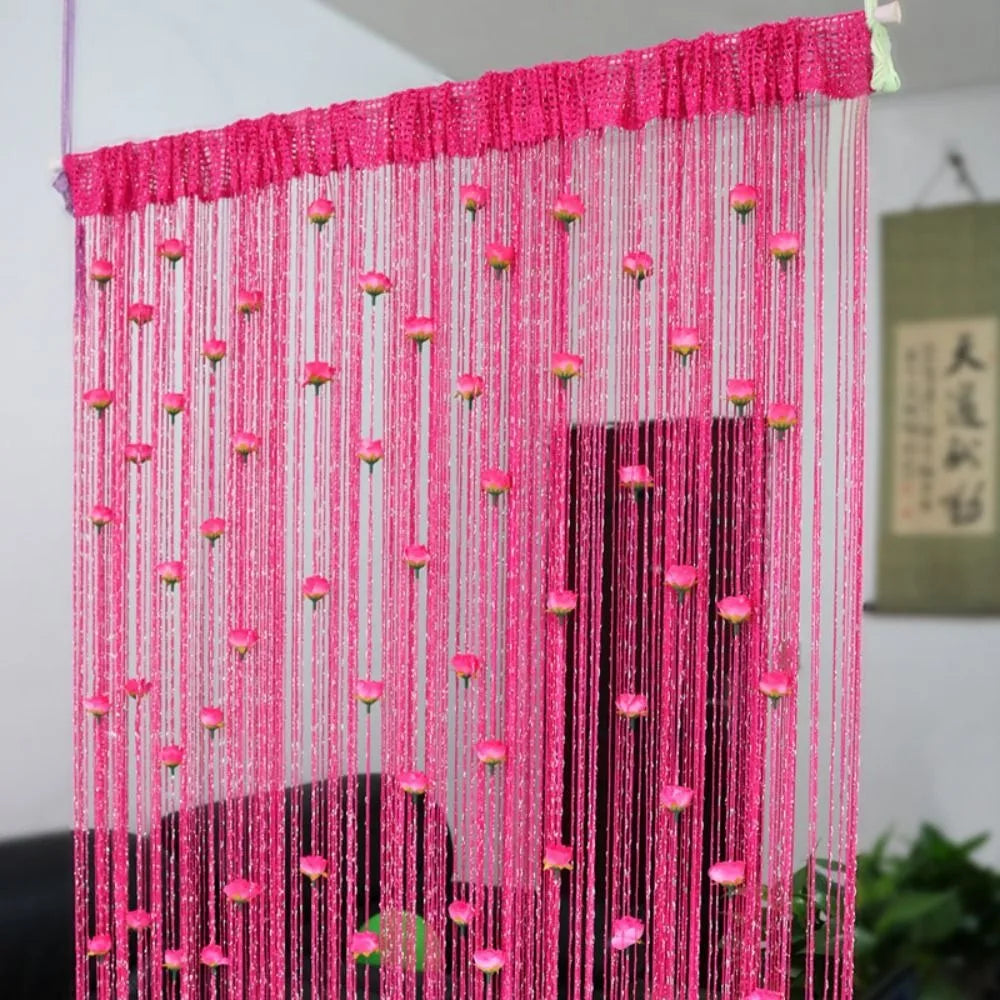 rideau porte violet rose blanc coeurs tissu transparent moderne décoratif 100x200cm polyester