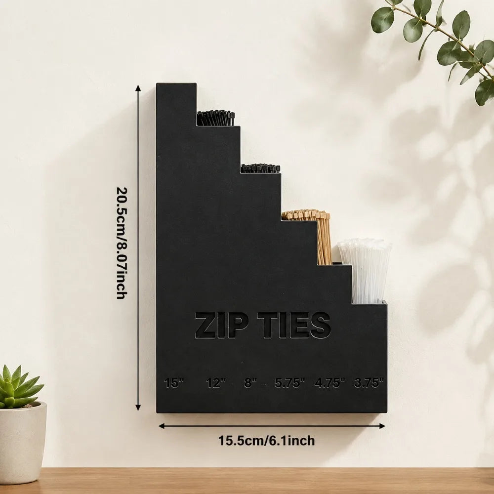 organisateur zip ties noir industriel mural escalier utilitaire fixations textiles rangement outils garage atelier