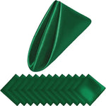 serviettes table couleur rouge vert bleu rose jaune satinées classiques ruban blanc inclusion étiquette