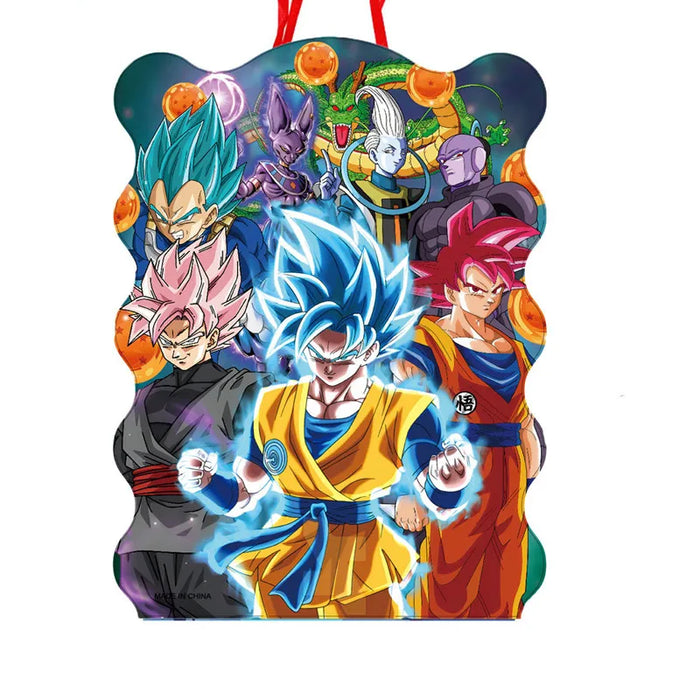 décoration anniversaire dragon ball pinata anime personnages illustrée bleu rouge jaune verte