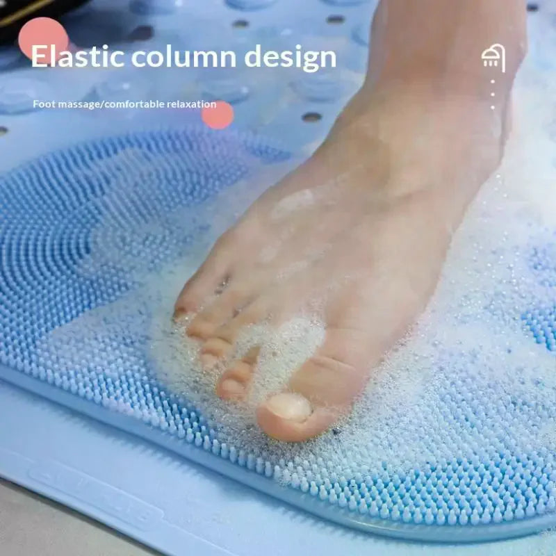 tapis bain antidérapant pvc gris bleu clair vert beige rose points moderne minimaliste douche