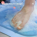 tapis bain antidérapant pvc gris bleu clair vert beige rose points moderne minimaliste douche