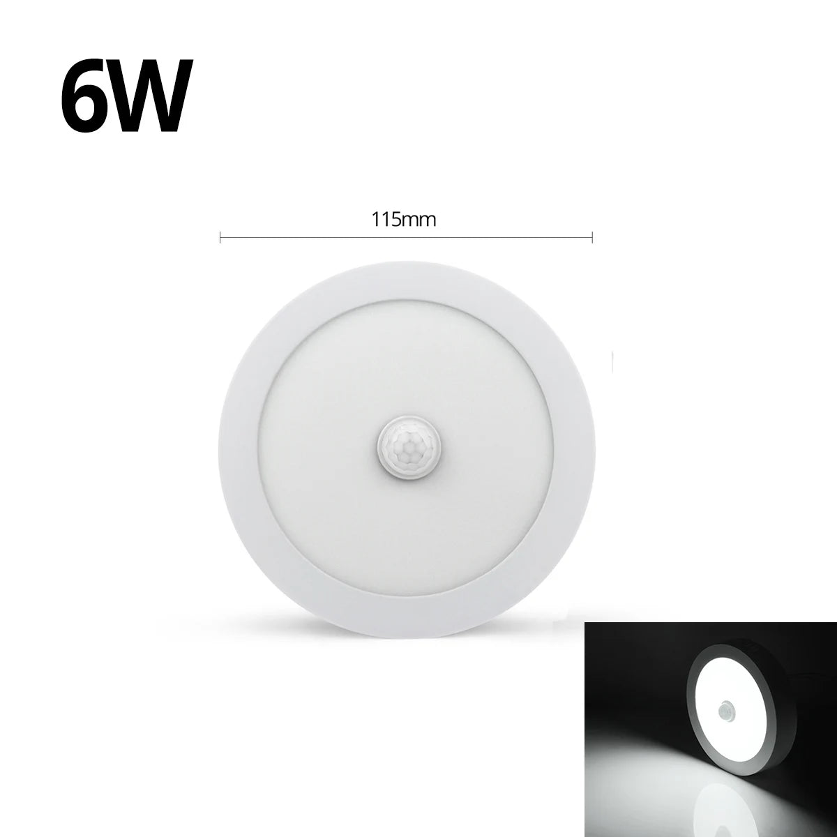 lampe led blanc moderne capteur mouvement 12w 18w 6w fixations visées 249lm 2000lm
