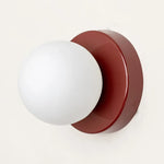 applique murale moderne sphère translucide vert olive beige rose rouge noir