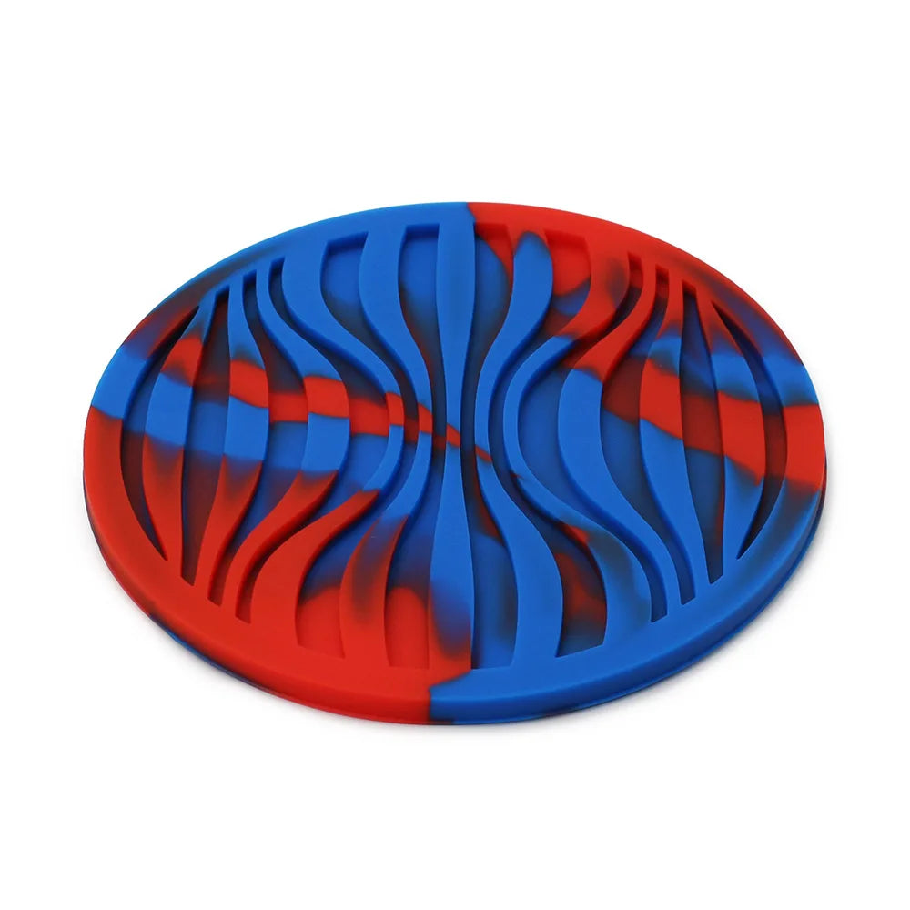 sous verres ronds silicone noir bleu vert marron rouge rayures ondulées moderne respectueux environnement