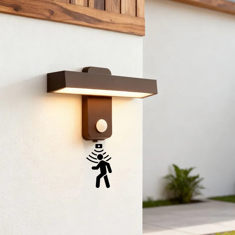 lumière murale led moderne 30cm marron foncé interrupteur tactile sensoriale ip65 étanche