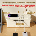 boîte rangement cordon alimentation blanc rayures moderne grande petite